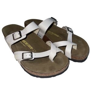 Birkenstock Mayari Birko Flor Sandals Toe Loop  Womens 40 (Size 9) White Shoes